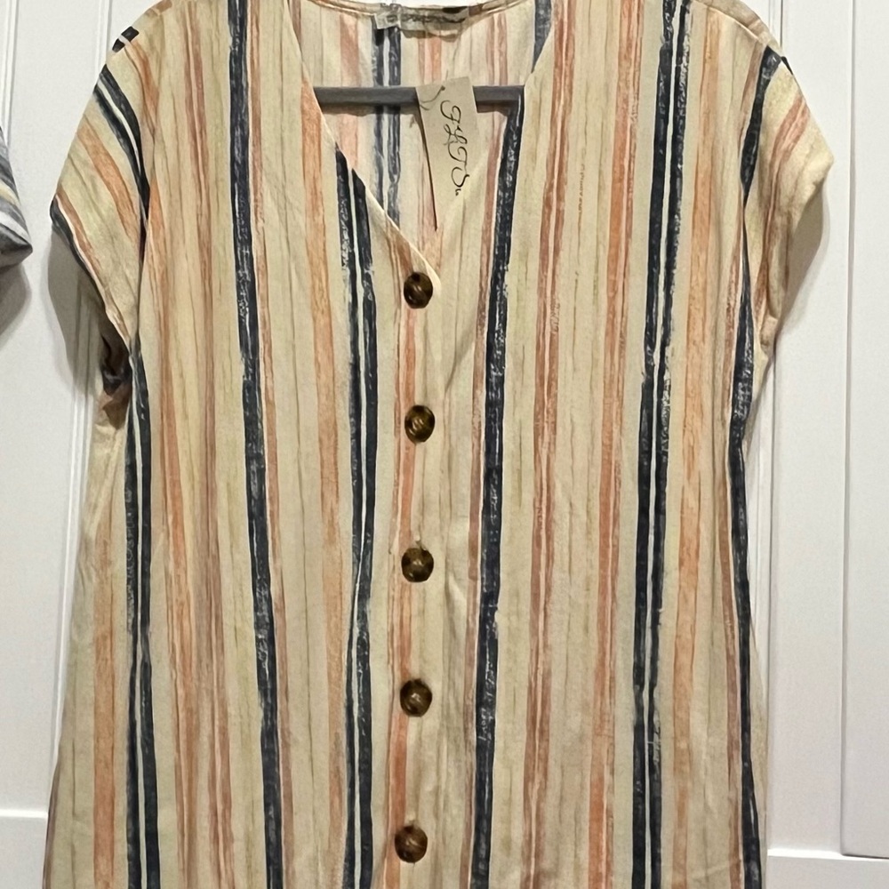 Ladies Striped Multicolored Blouse/Size L